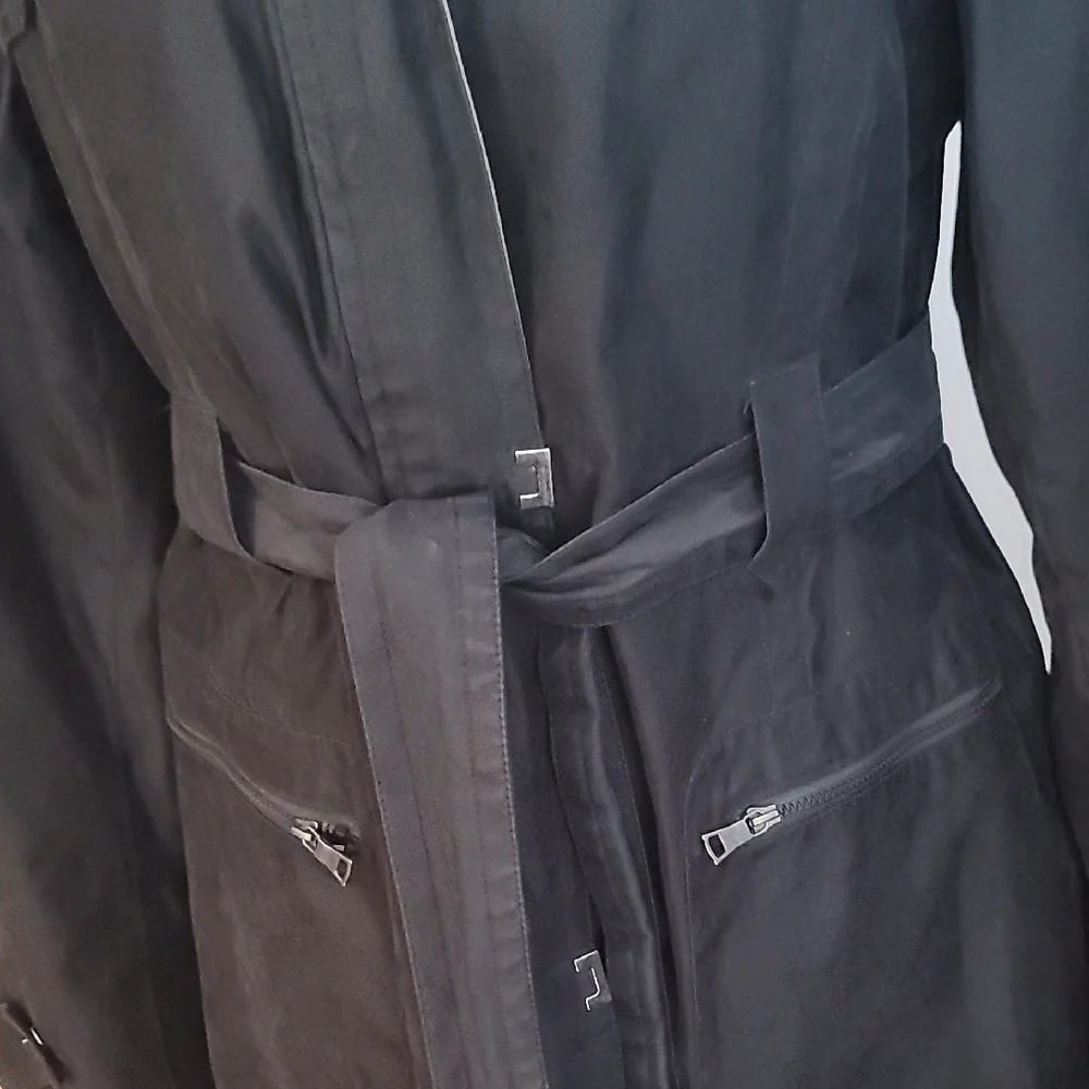 Jones New York Black Trench Coat with Belt - Picture 4 of 14